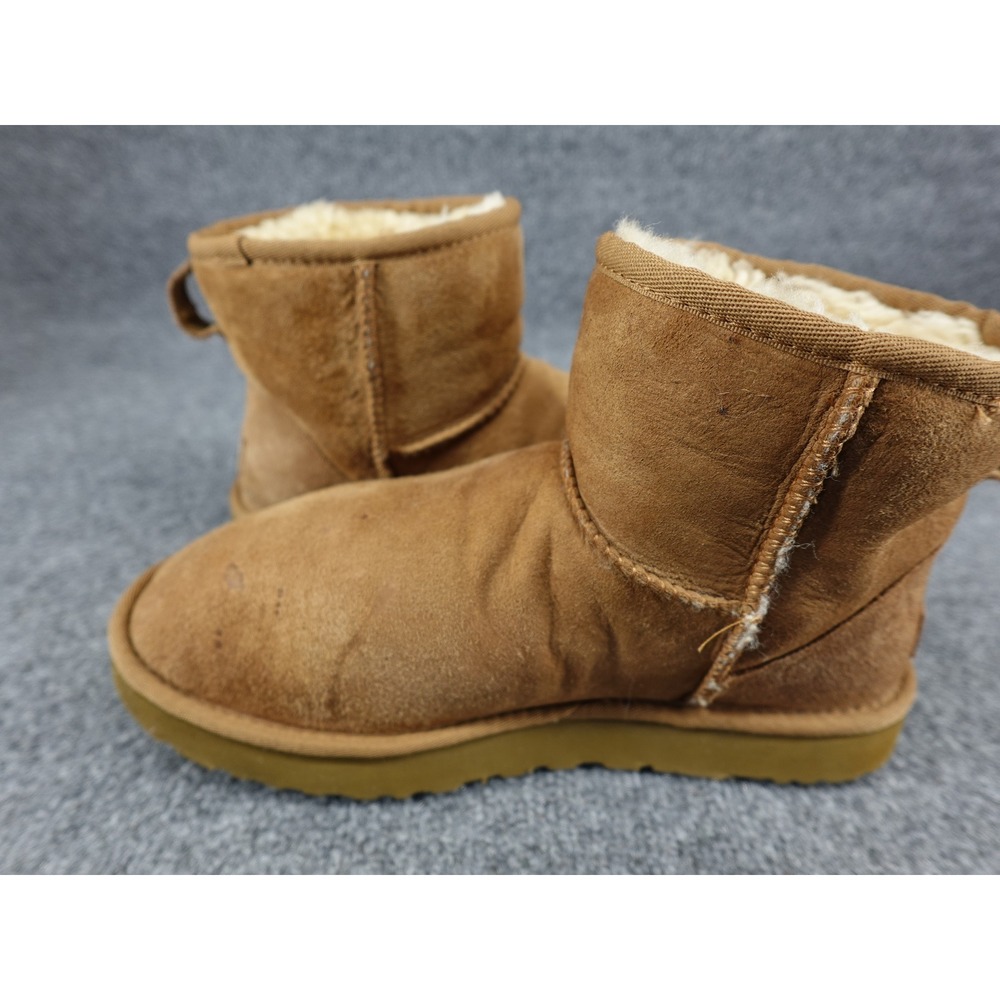 UGG Classic Mini II Boots Womens 9 Chestnut Good Suede Sheepskin 1016222 - Picture 6 of 8